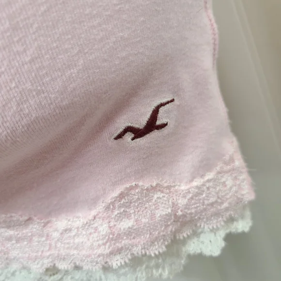 ♡ Y2K ♡ Hollister Baby Pink Lace Cami Satin Rose Bows Tank Top - Picture 8 of 10